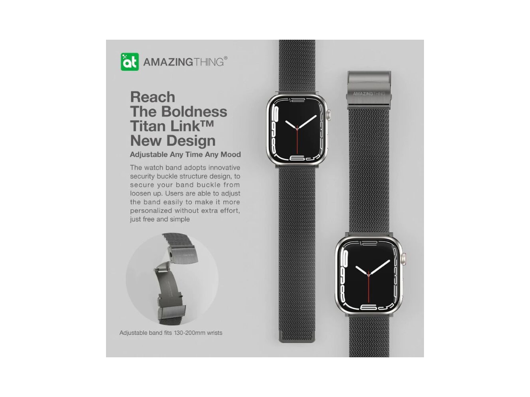 AmazingThing Titan Metal Band for Apple Watch 49/45/44/42mm - Black AmazingThing Titan Metal Band for Apple Watch 49/45/44/42mm - Black